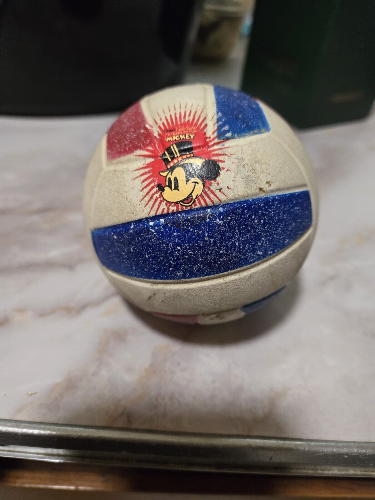 Vintage Mickey Mouse Volleyball Sponge Ball 3.5 Inches In Diameter 