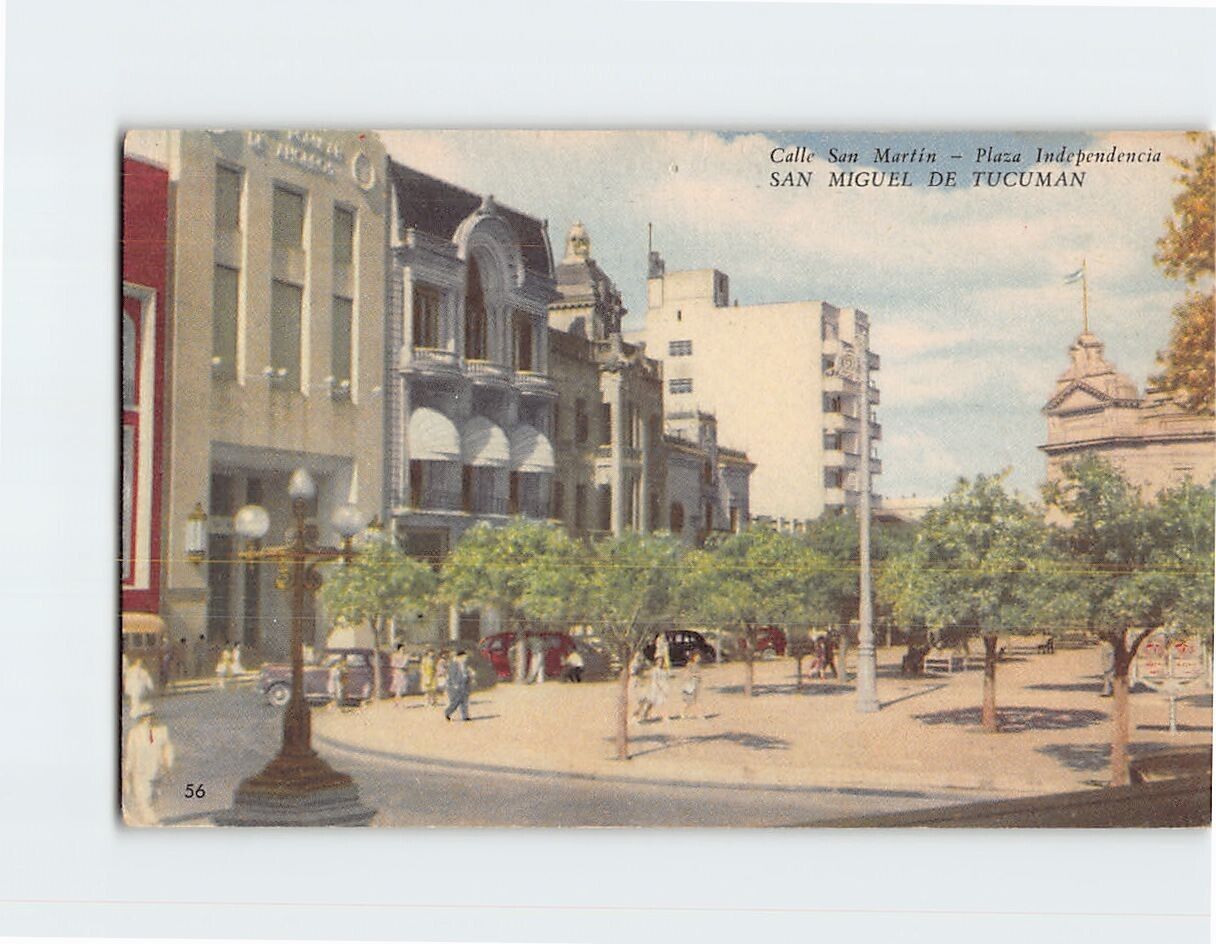 Postcard San Martín Street Independence Square San Miguel de Tucumán Argentina