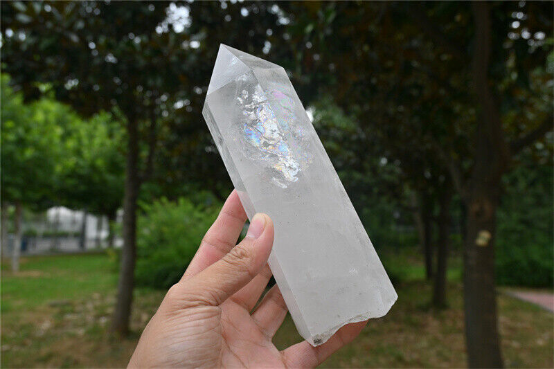 0.85kg Natural Clear quartz Obelisk Quartz Crystal Wand Point Tower Reiki Heal
