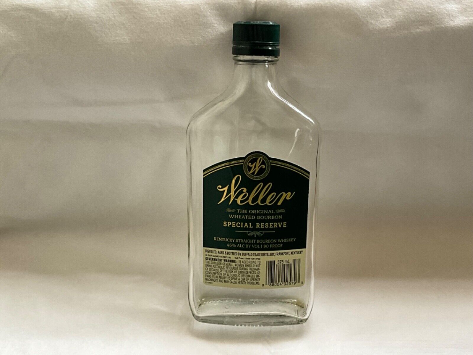 Rare Weller Special Reserve Green Label Glass Bottle Empty Bourbon 375ML Whiskey