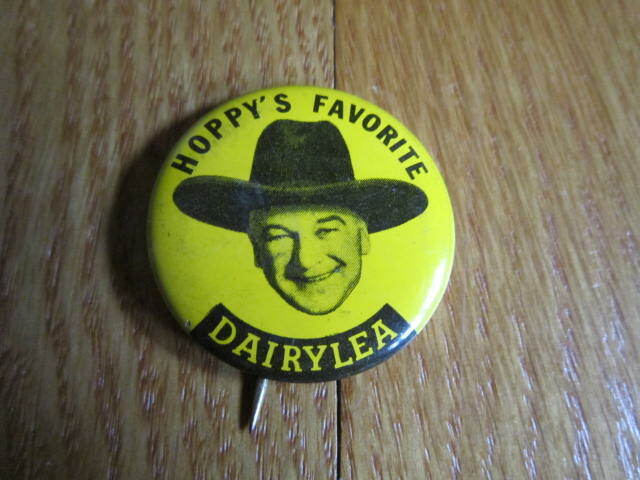 Vintage 1950s Hopalong Cassidy Dairylea Dairy Metal Pin Button Collectible Hoppy