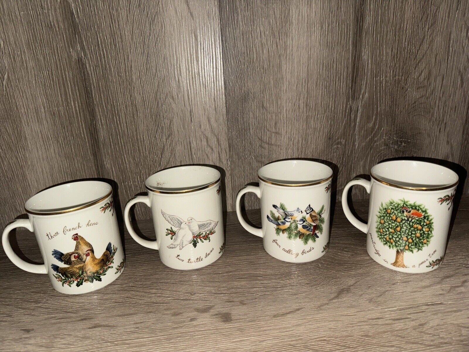 Royal Gallery All The Days of Christmas Japan 1993 Macy Vintage 4 Mugs Rare