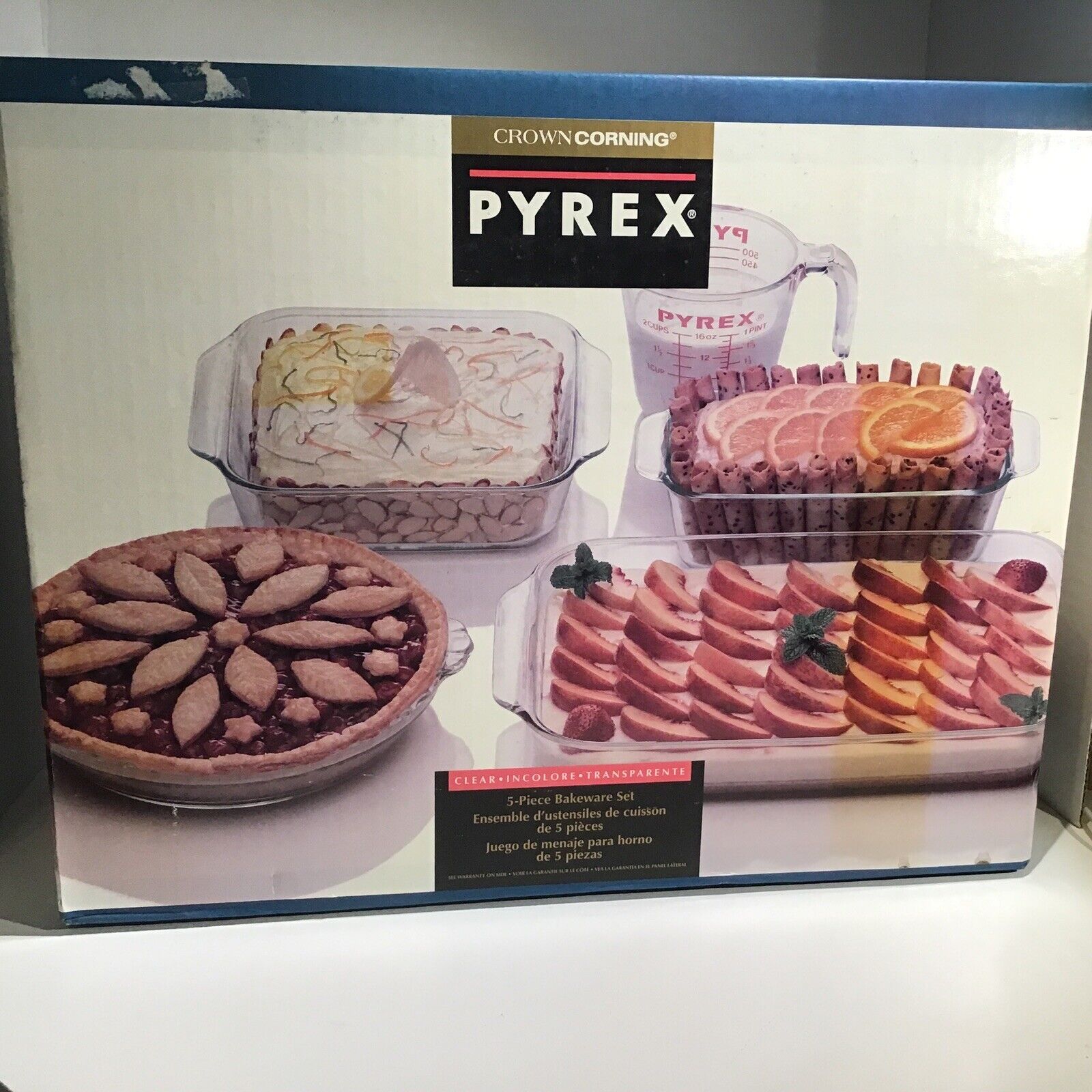 Crown Corning Pyrex 5 piece bakeware Set - 1995 - 6109043 - New old stock