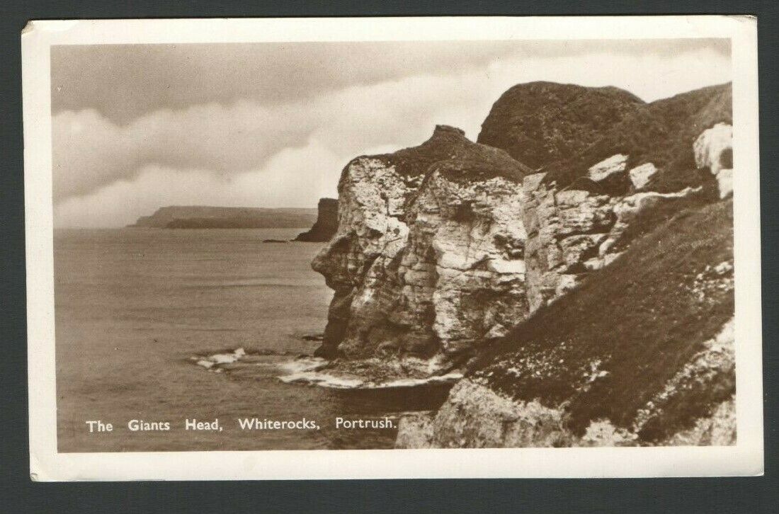 Vintage RPPC Postcard The Giants Head, Whiterocks, Portrush Northern Ireland