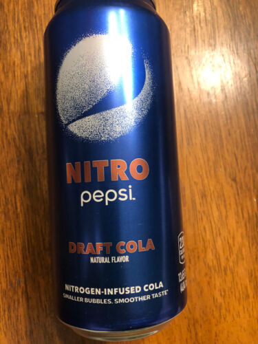 2x Cans Pepsi Nitro Draft Cola 13.65 Fluid Ounce Nitrogen Infused Cola