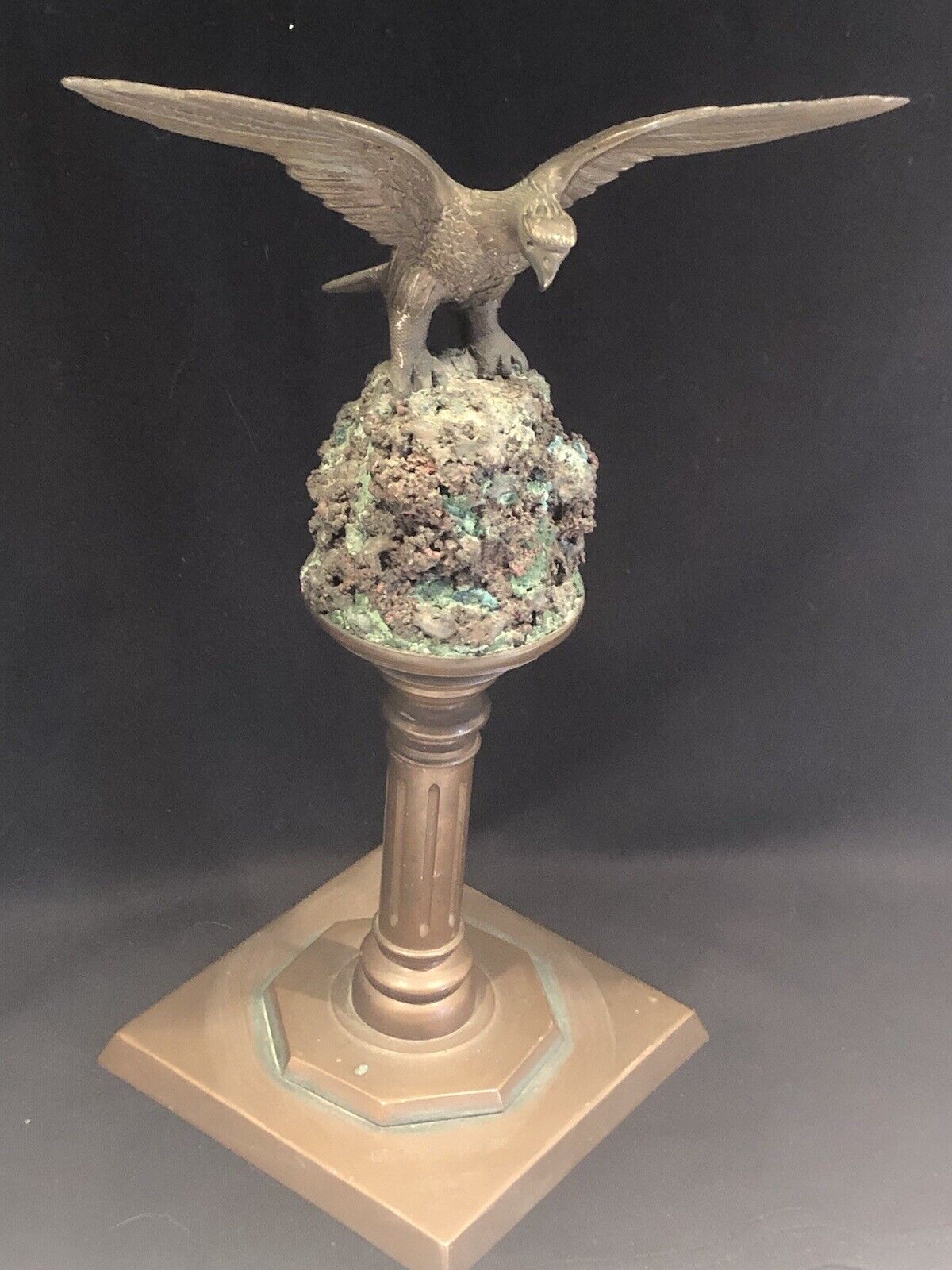Antique Eagle Oroya Peru Solid Brass 1927