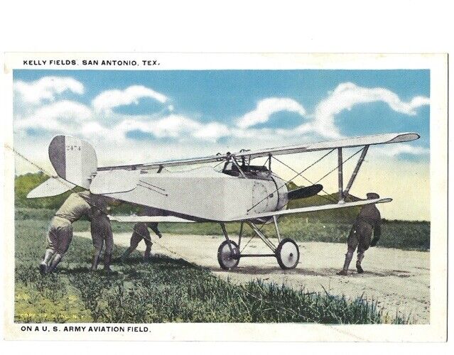 c1915 US Army Aviation Kelly Fields San Antonio Texas TX WW1 Postcard
