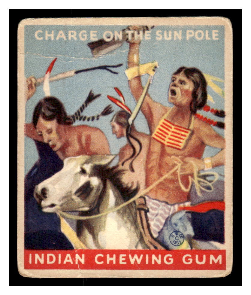 1933-40 Goudey R73 Indian Gum #163 Charge on the Sun Pole IND1