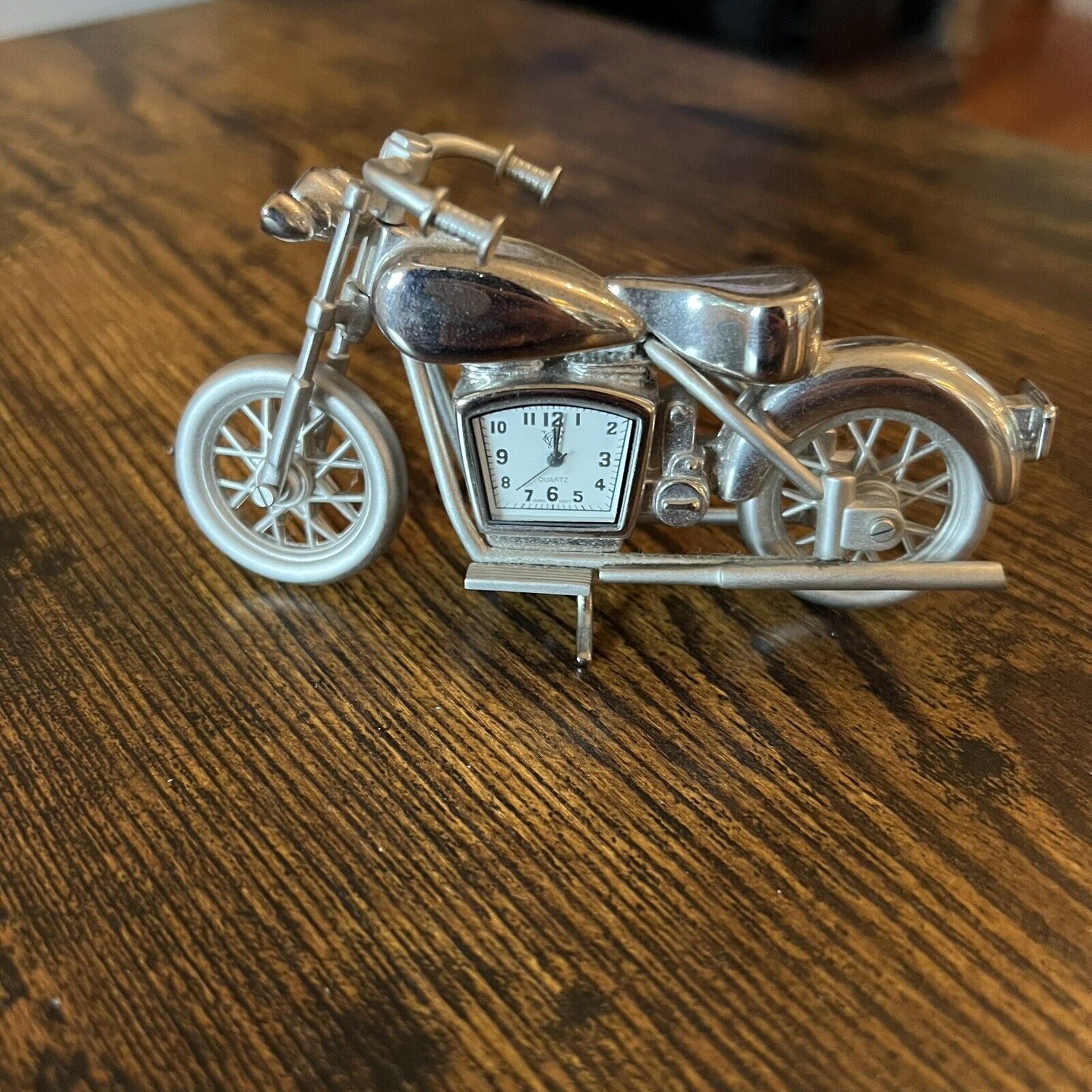 Vintage Miniature Infinity Motorcycle Stainless Steel Quartz Clock