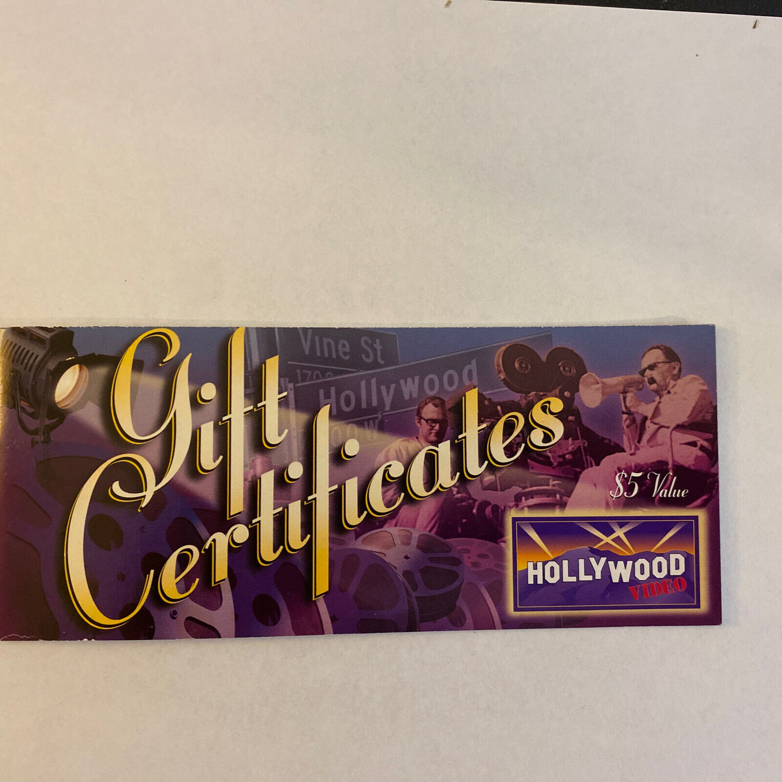 Vintage 1999 Hollywood Video $5 Gift Certificate Book