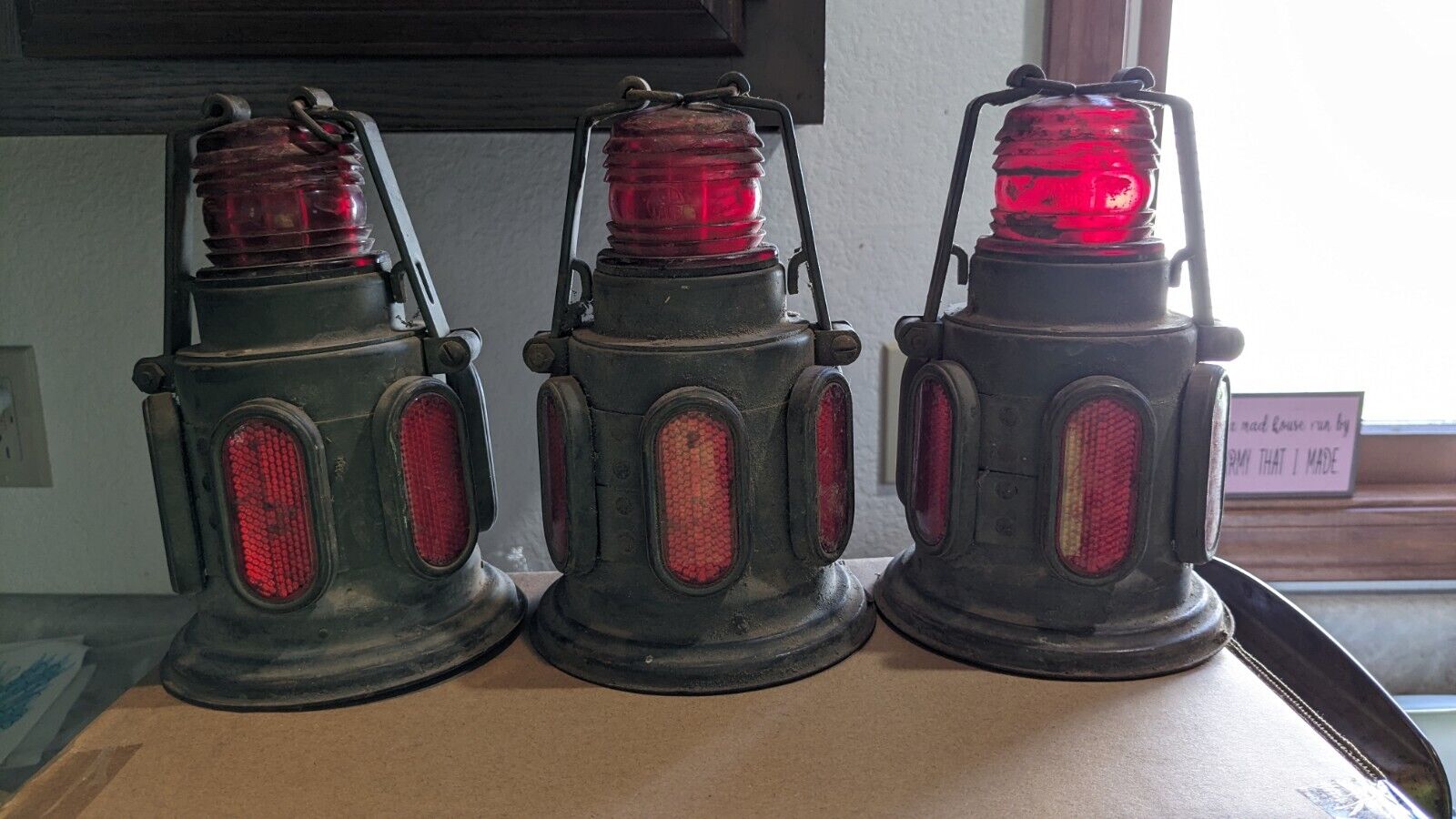 Vintage KD Lamp Road Flare Lantern #604 Lot Of 3 Untested USA Vtg Extremely Rare