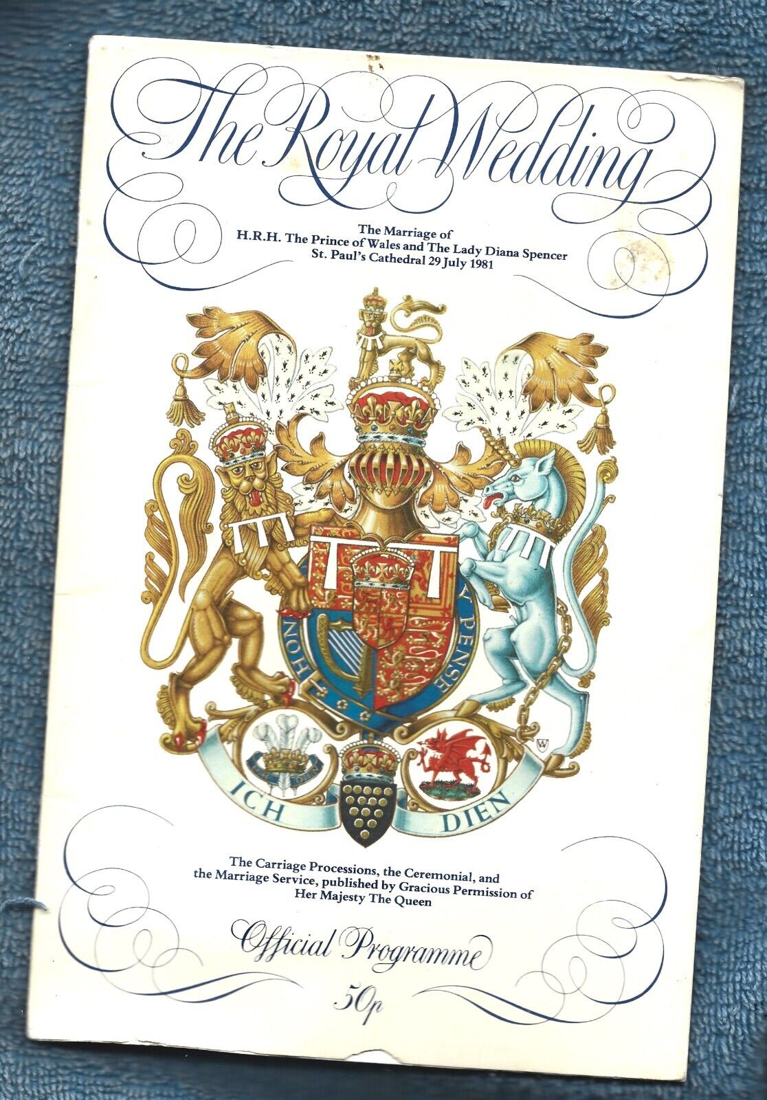 1981 Official Royal Wedding Program-Prince Charles, Diana Spencer