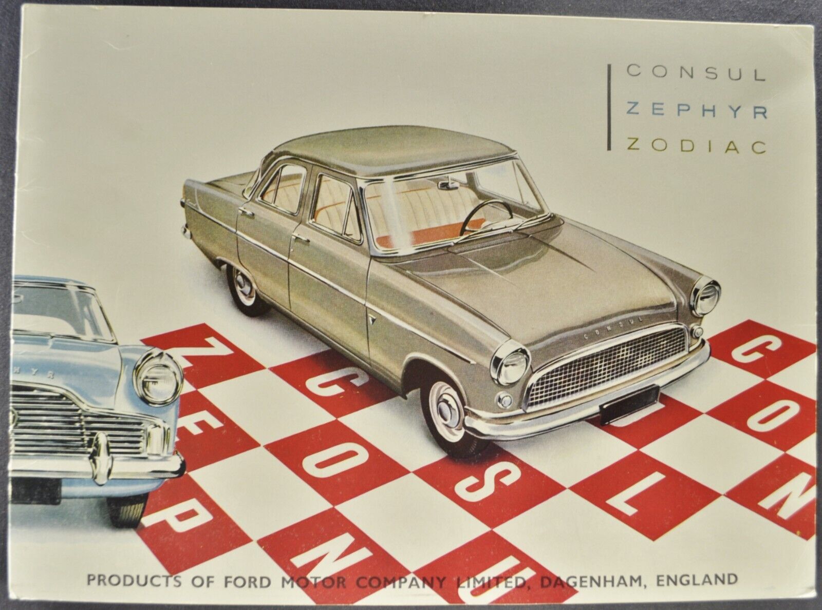 1959 Ford Consul Zephyr Zodiac Sedan Brochure English Excellent Original 59