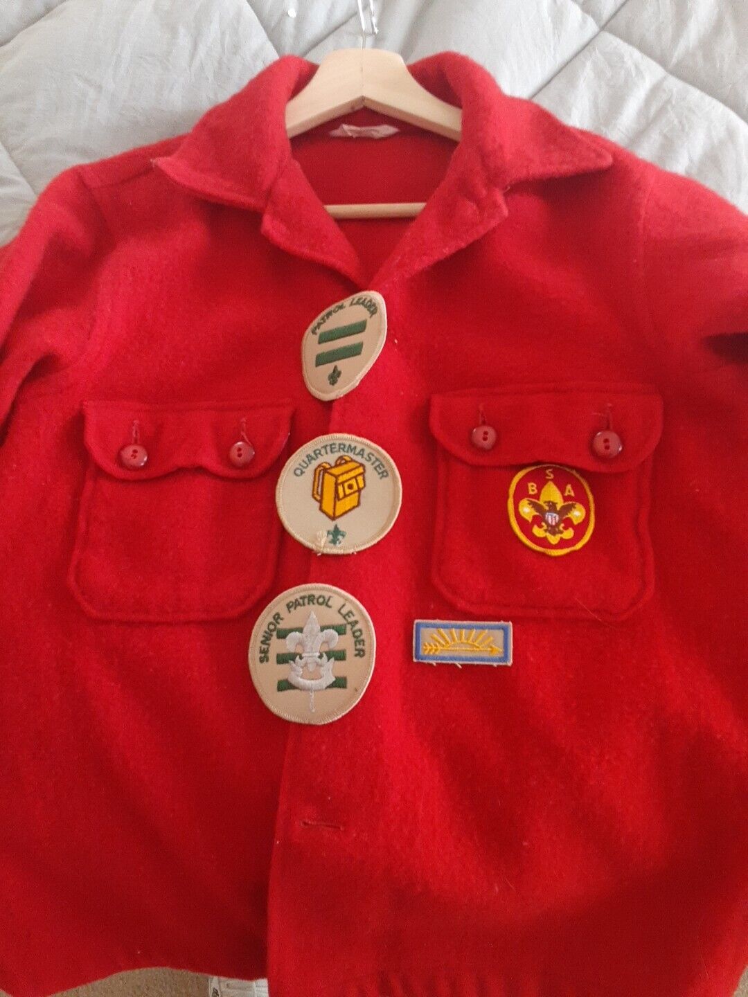 Vintage Official Boy Scouts of America Red Wool Jacket 553  Size 44 60s?