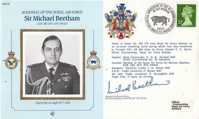 RAF Museum MRAF 20 (Sir Michael Beetham) cover - Signed by MRAF Sir M Beetham