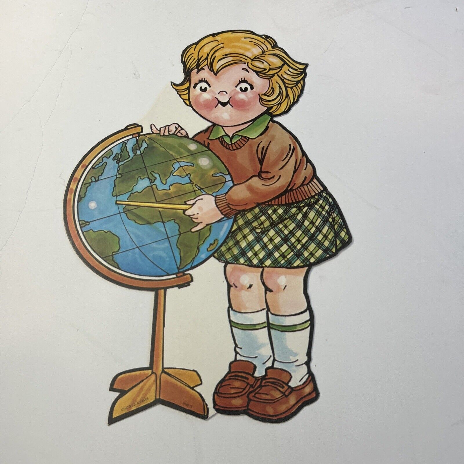 1984 Campbell\'s Soup Advertising Lithograph Little Girl w/Globe 16\