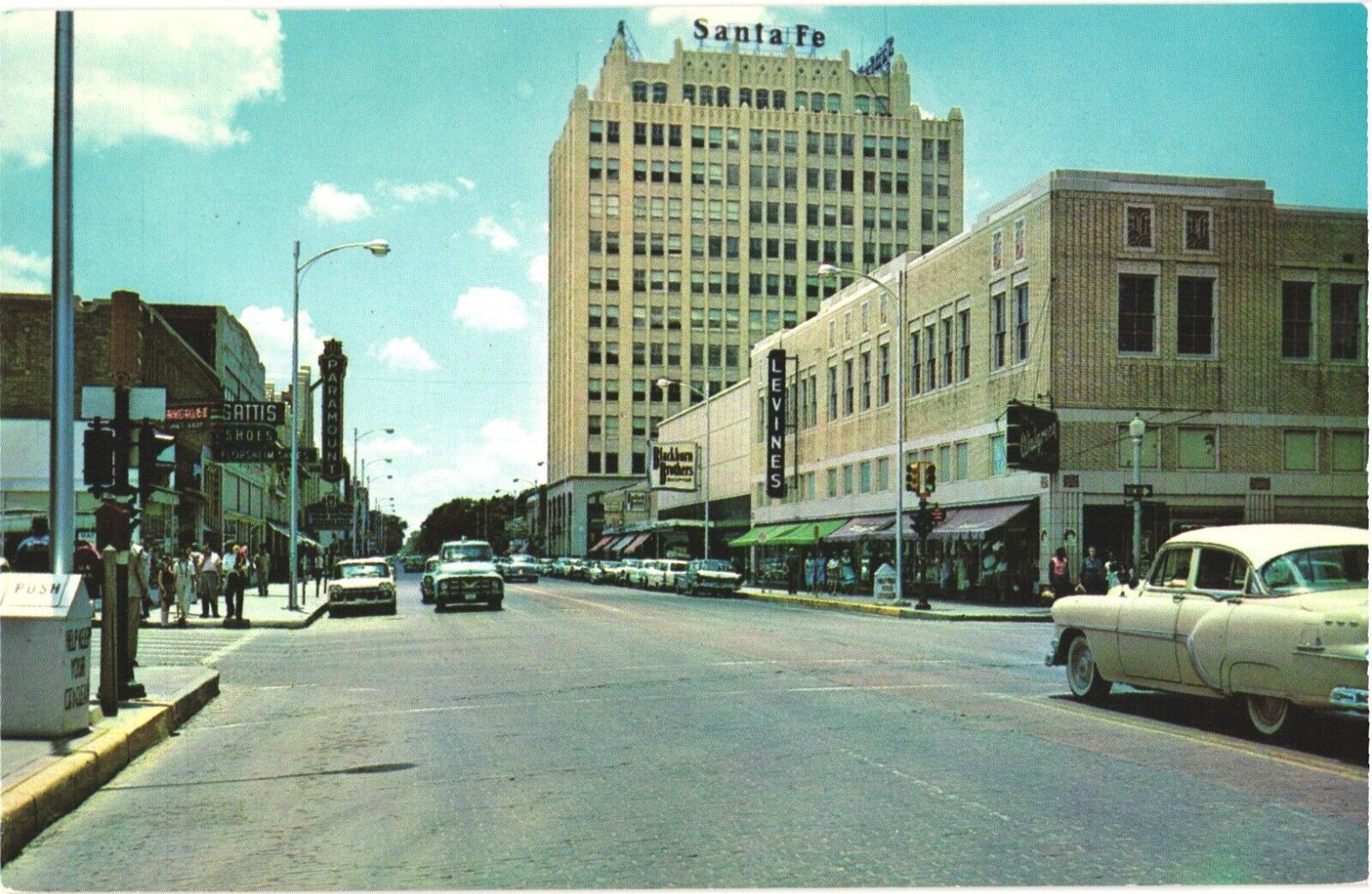 Looking South On Polk Street From 8th Avenue, Downtown Amarillo, Texas Postcard