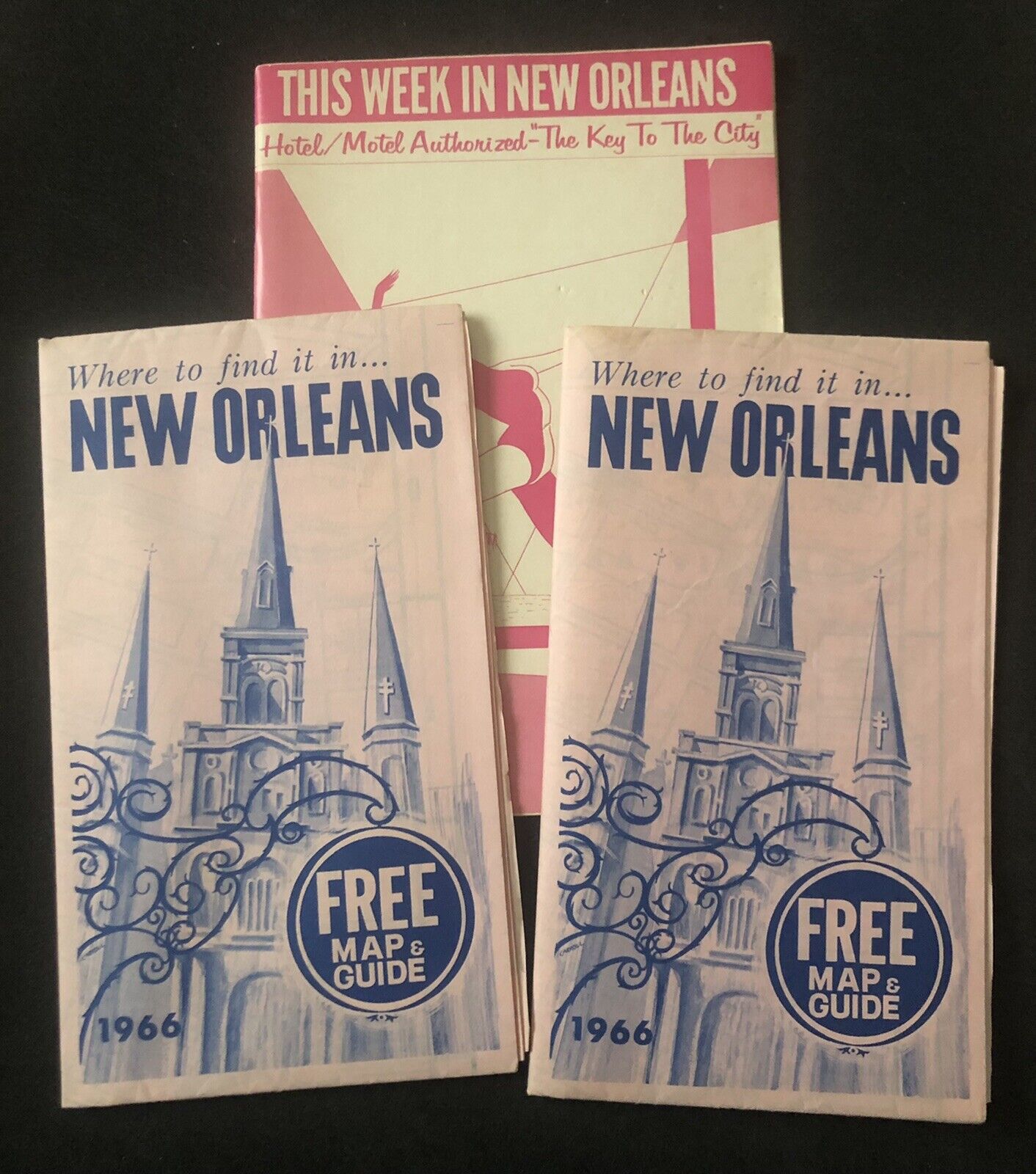 Historic 1966 New Orleans Louisiana Tour Guide Booklet Paper Collectible x3