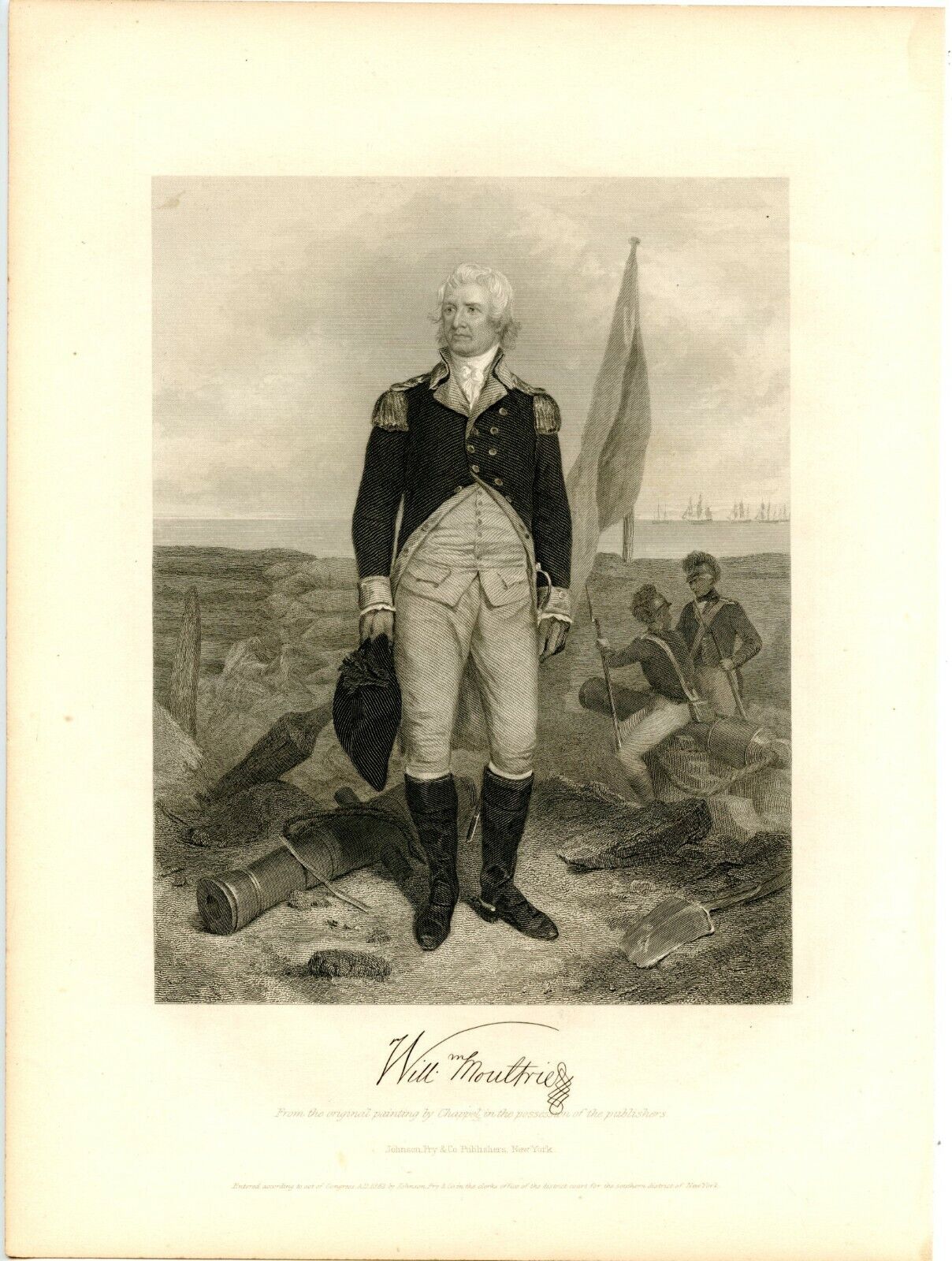 WILLIAM MOULTRIE, Revolutionary War General/S Carolina Governor, Engraving 8441