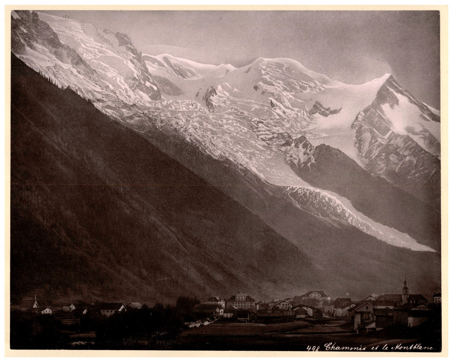 France, Chamonix et le Mont-Blanc Vintage Print, Photomechanical 22.5x28.5 