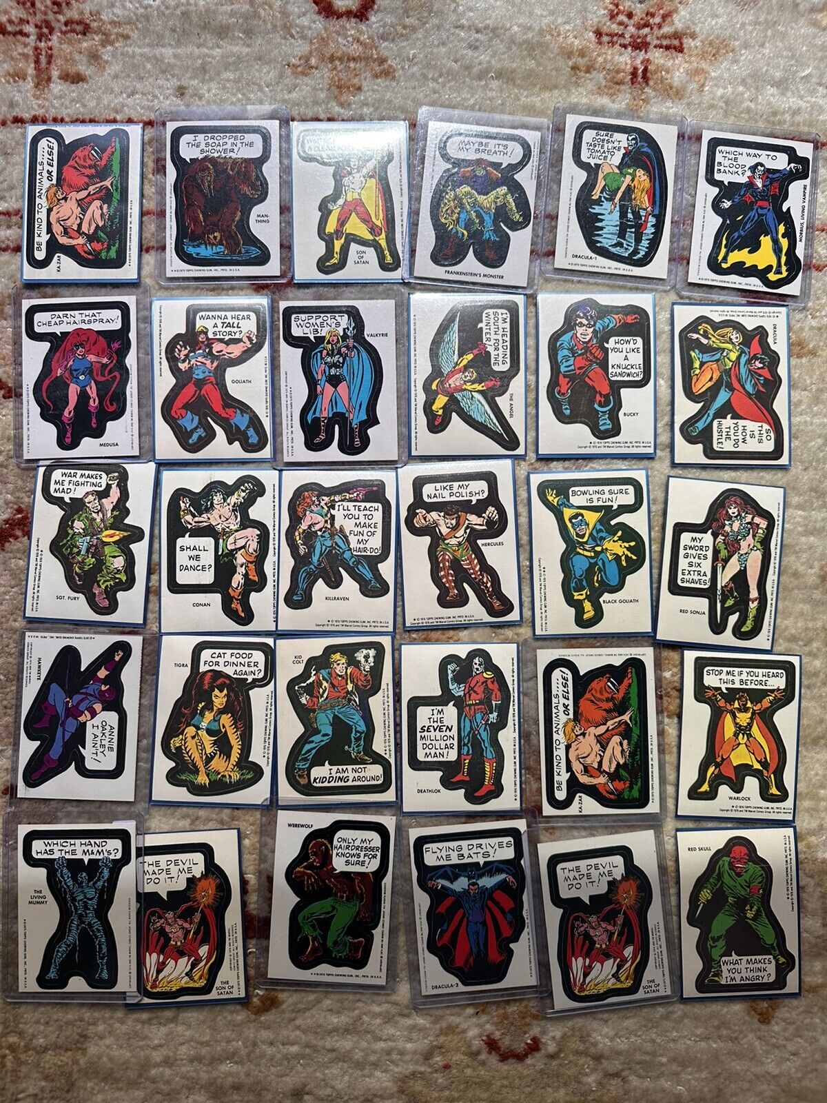 1974 1975 1976 TOPPS Marvel Comic Book Heroe Stickers (price Of One Card)