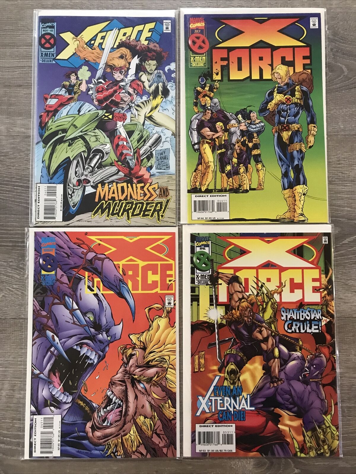 X-Men Deluxe X-Force 1994 #s 40 44 45 53 Comic Book Comics Lot (4) LB5
