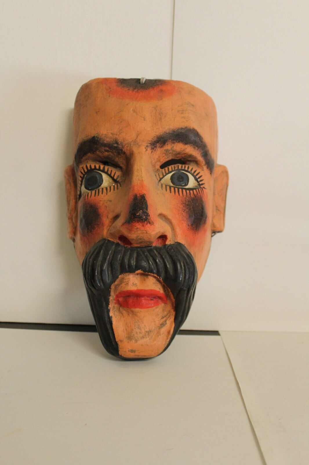 Vintage Mexican Folk Arts Hand Painted Wooden Carved  Mask 12\