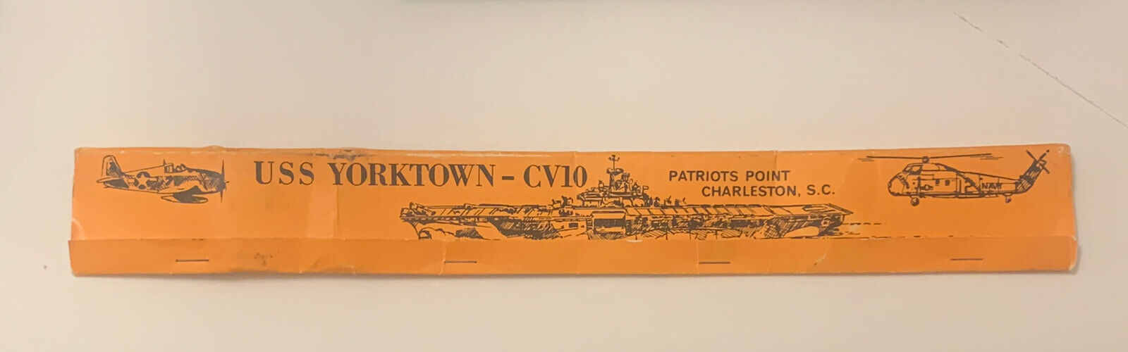Vintage Worlds Largest Matchbook Full Unstruck Ad Matches USS Yorktown-CV10