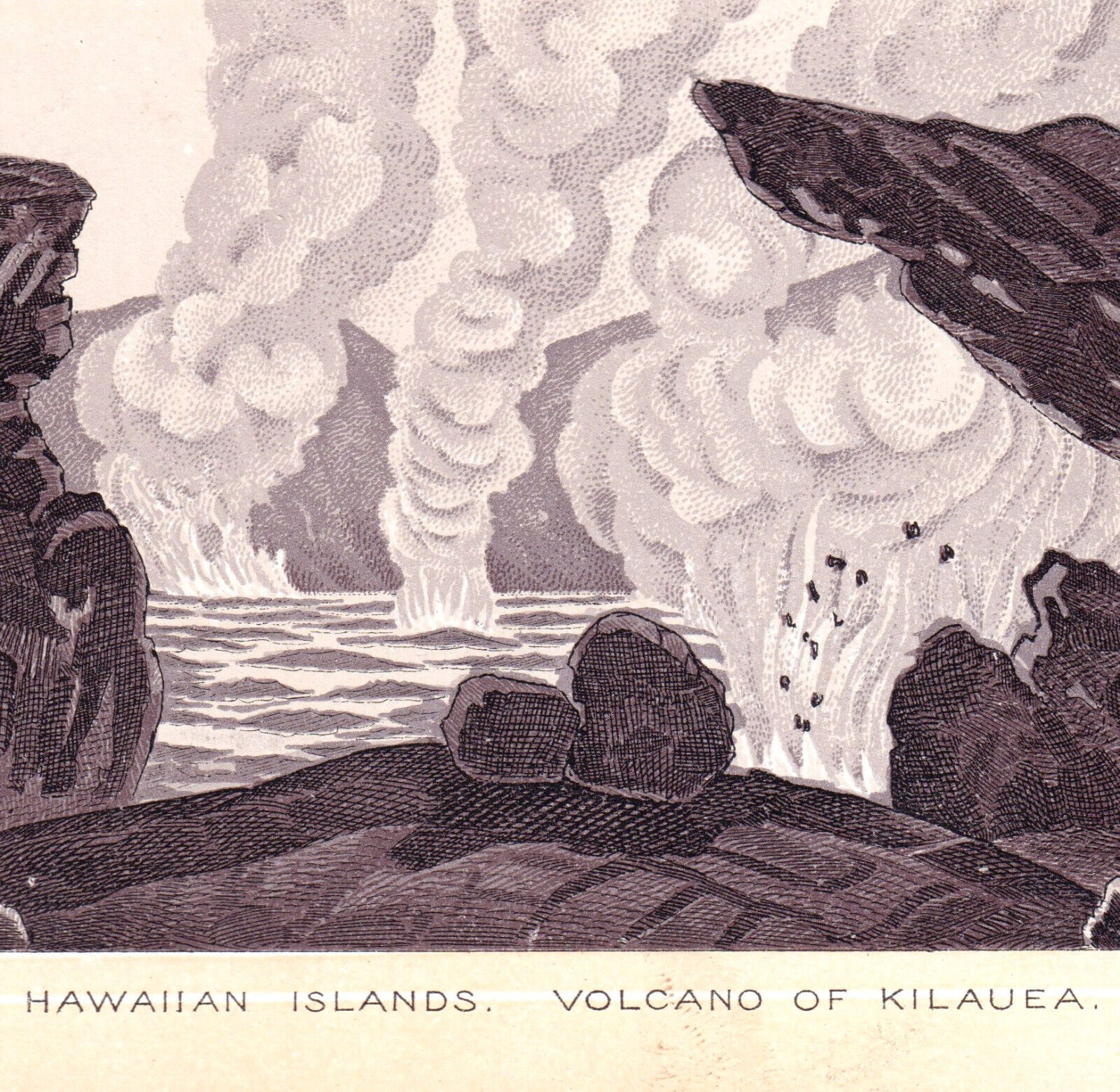 Kilauea 1890's Hawaii Volcano Photo-Lith Dr Hartman Cure Ad Victorian Trade Card