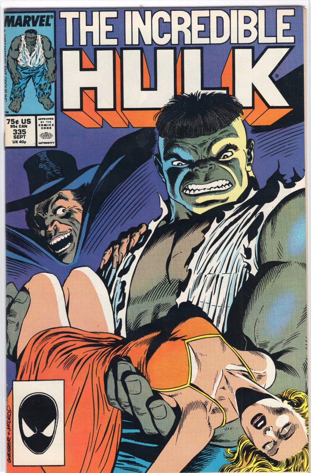 The Incredible Hulk #335 (Marvel Comics 1987) Grey Hulk Good Condition