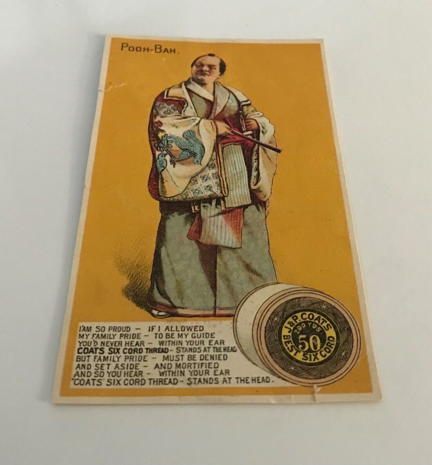 J & P Coats Antique Trade Card \