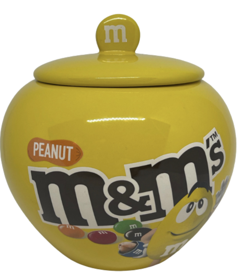 M&M\'s World Yellow Character Peanut Candy Ceramic Jar New