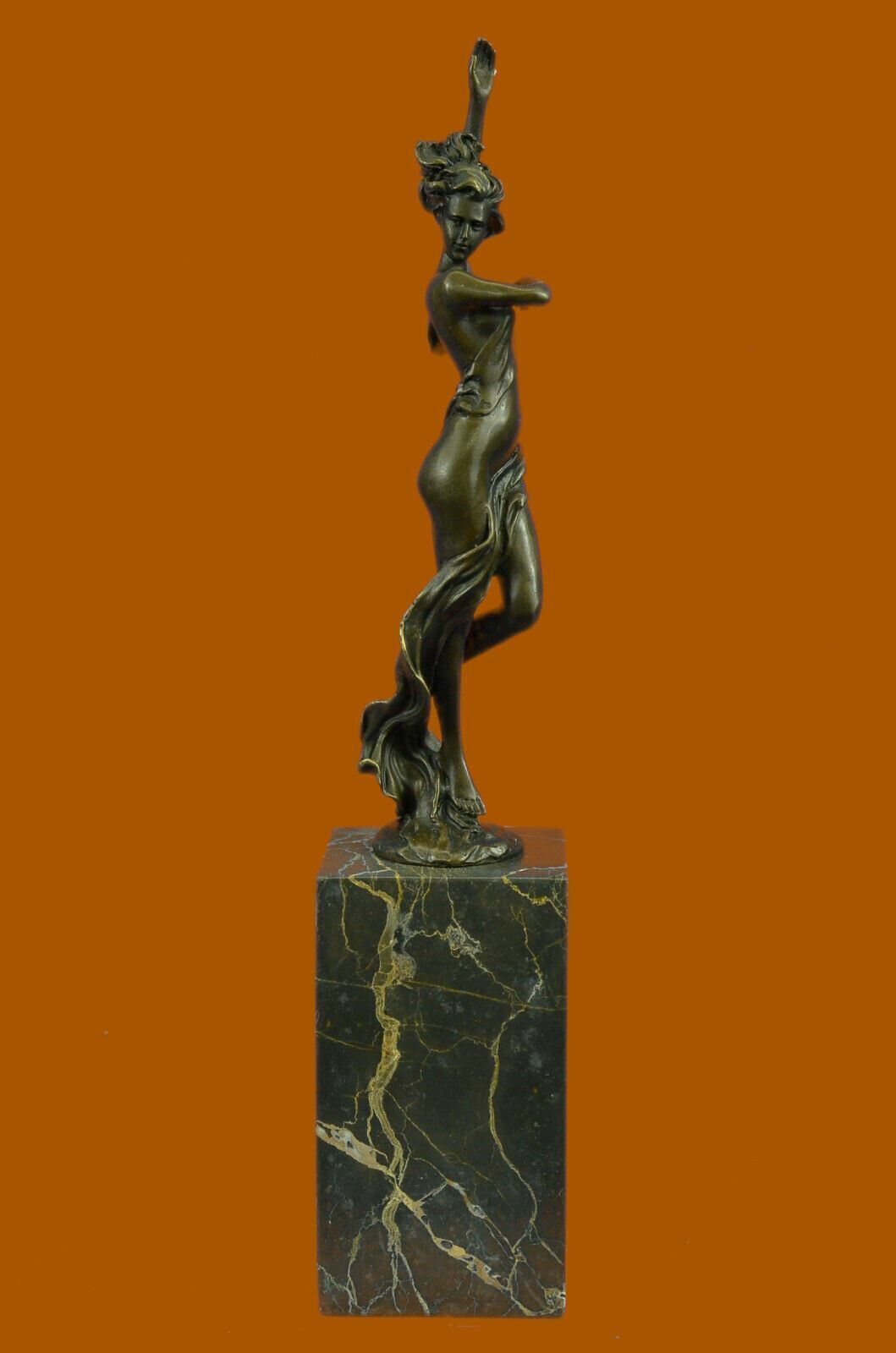 Art Deco Nouveau Bronze Nude Milo Lady Flapper Gril Lost Wax Method Statue Gift