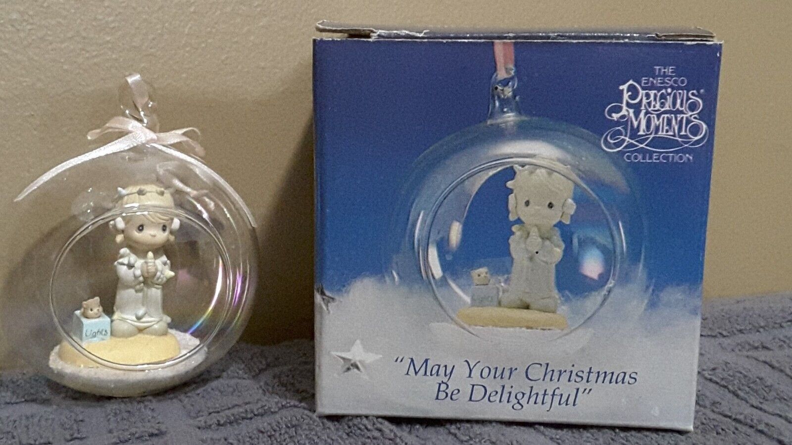 Precious Moments Enesco May Your Christmas be Delightful 1993 Christmas Ornament