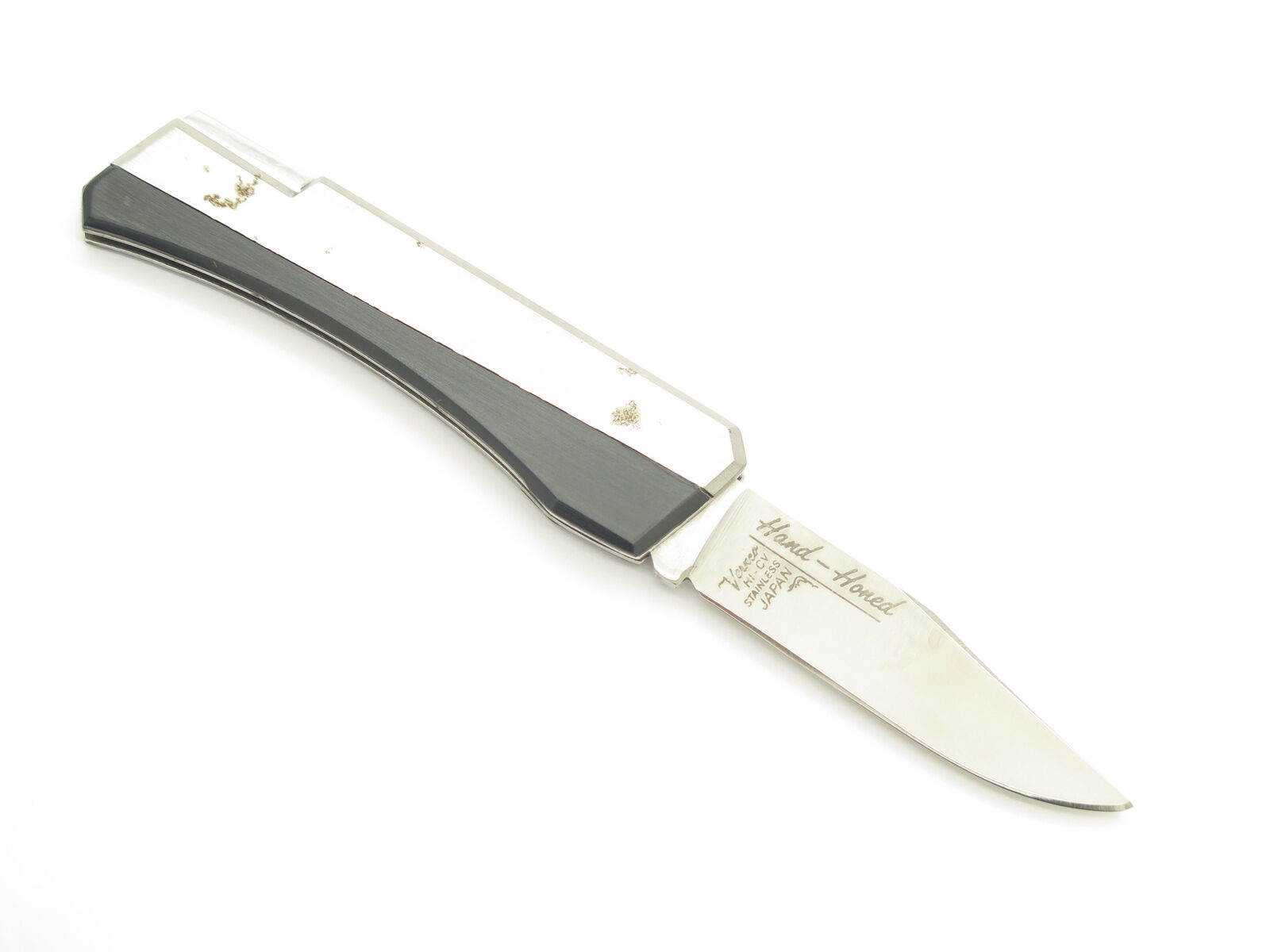 Vtg 1970s Vernco HiCV Black Angus Seki Japan Small Folding Lockback Pocket Knife