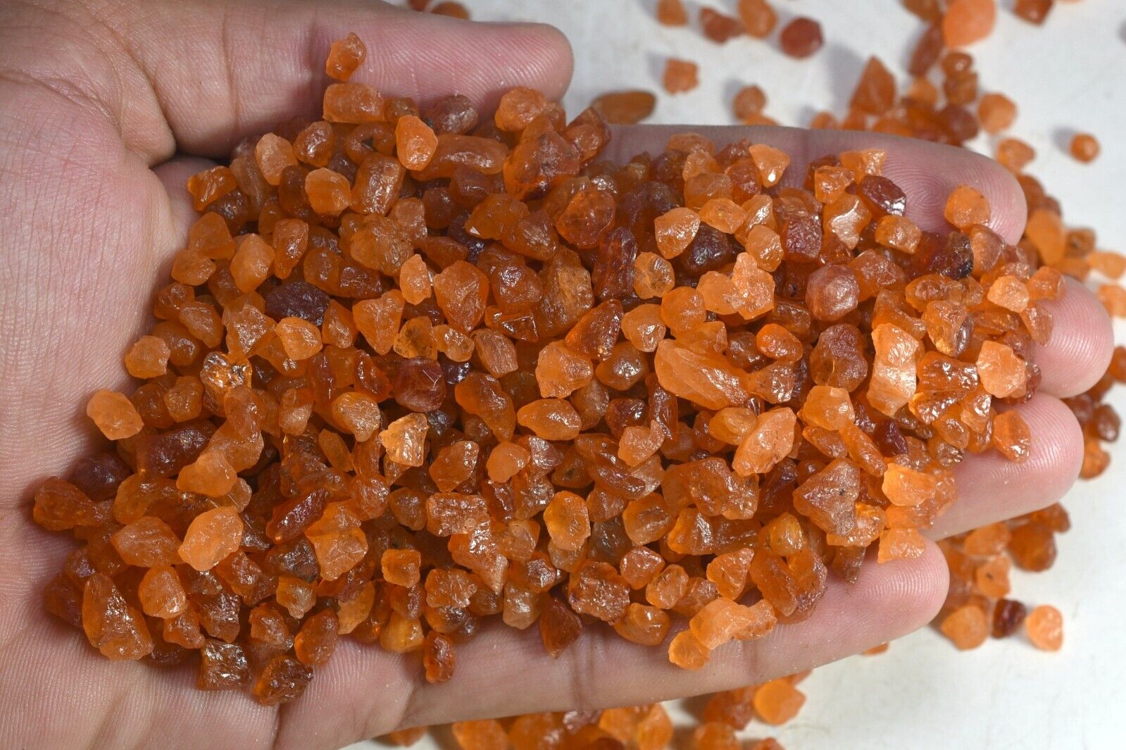 500GM Glorious Transparent Natural Spessartine Garnet Crystals Lot From Pakistan