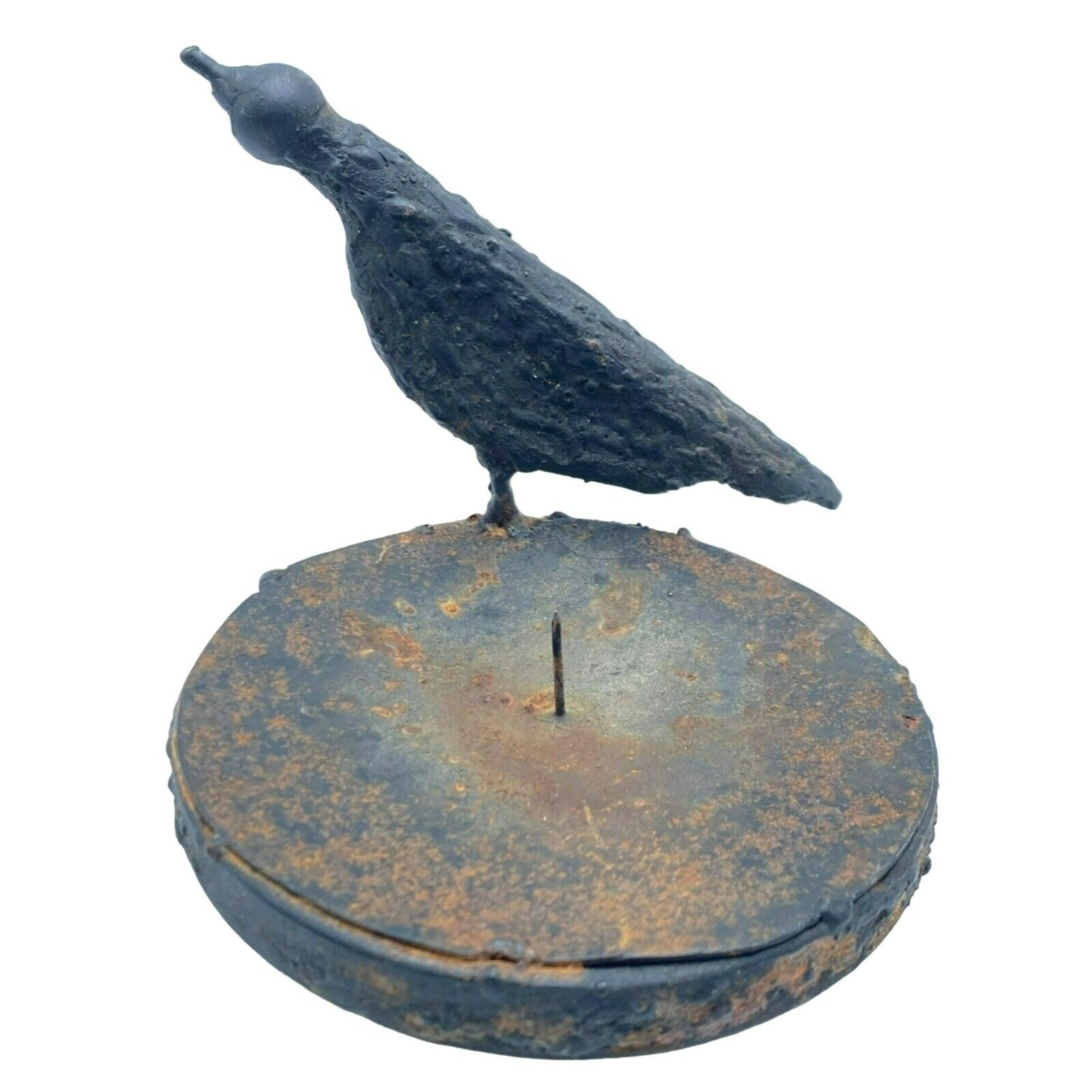 Vintage Brutalist Candle Holder Foundry Collection Brass Crow Bird Made in India