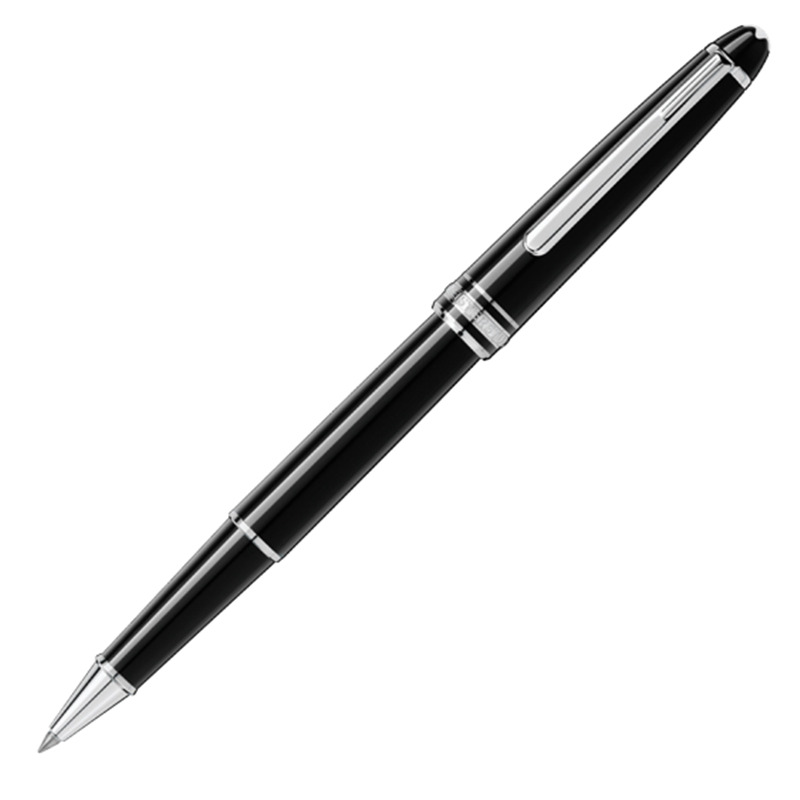 Luxury 163 Classique Series Bright Black+Silver Clip 0.7mm Rollerball Pen
