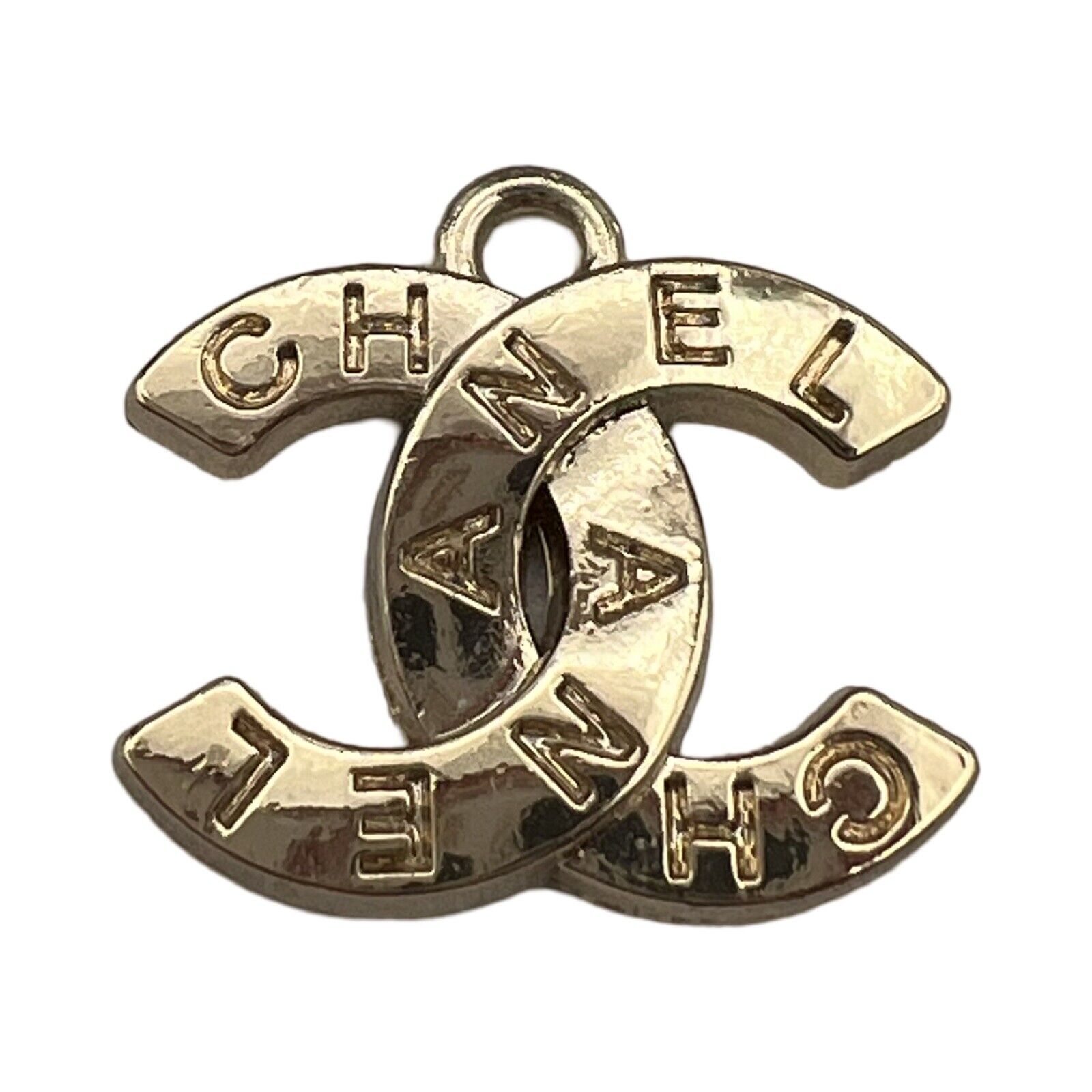Chanel Zipper Pull Pendant, Gold, 19mm, Stamped