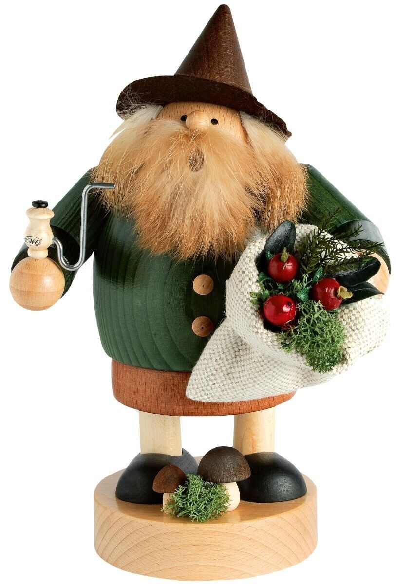 NEW IN BOX - KWO Mushroom Wood Gnome - German Christmas Smoker / Incense Burner