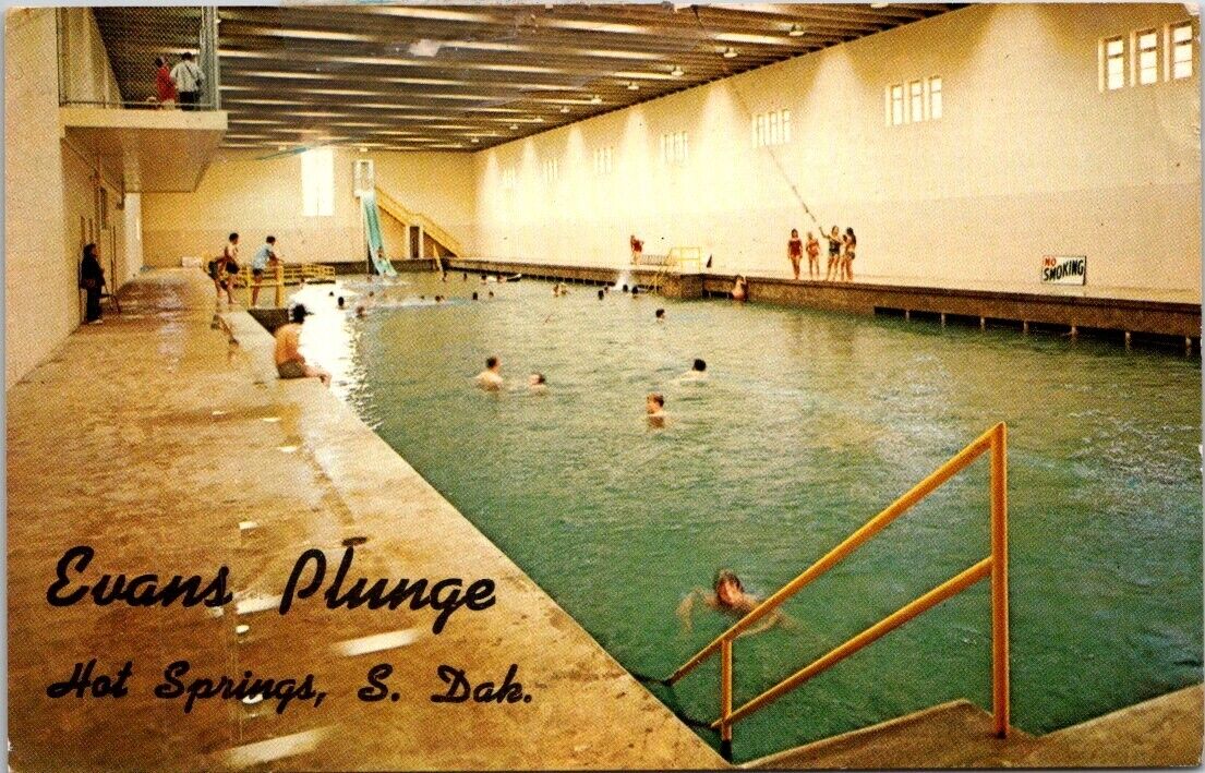 Hot Springs SD South Dakota Evans Plunge Swimming Pool 1890 Vintage Postcard
