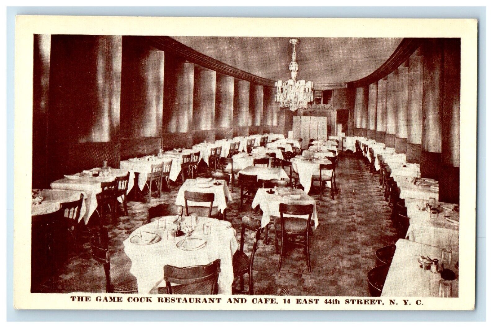 The Game Cock Restaurant And Cafe Interior New York City NY Vintage Postcard