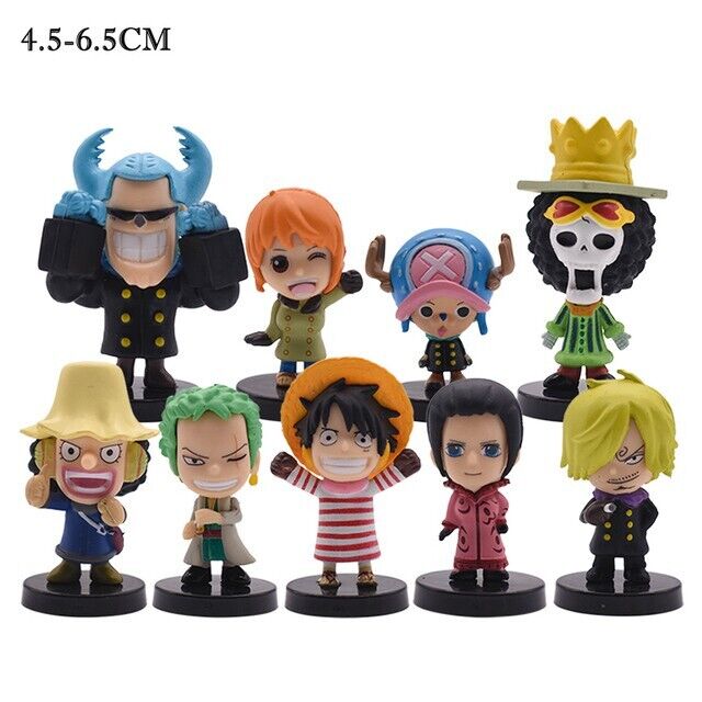 9pcs/set One Piece Figures PVC Action Model Dolls Figure Luffy Punk Hazard