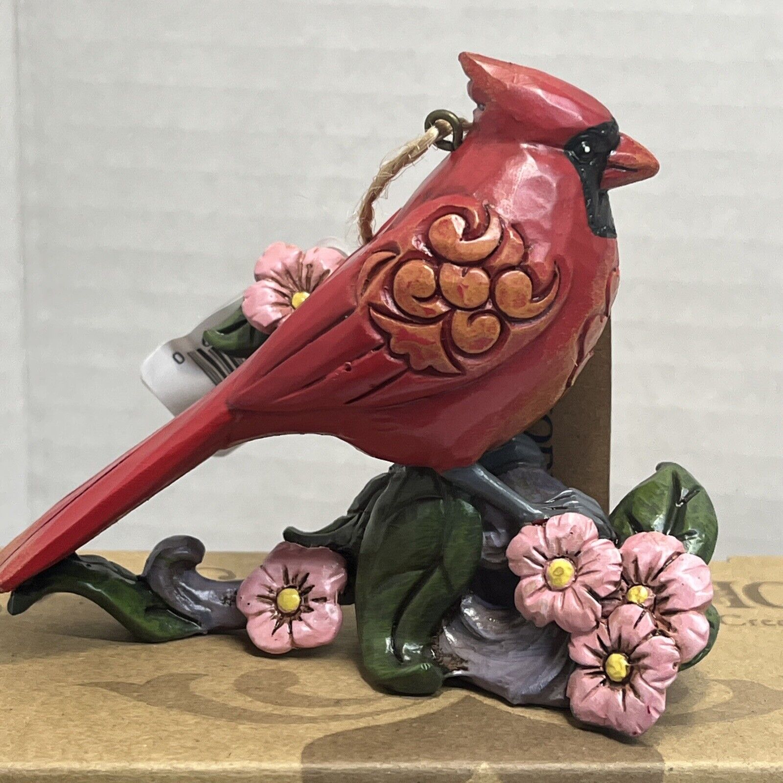 Jim Shore CARING CARDINAL on Branch Ornament Carved Artist Designed NMIB 2020