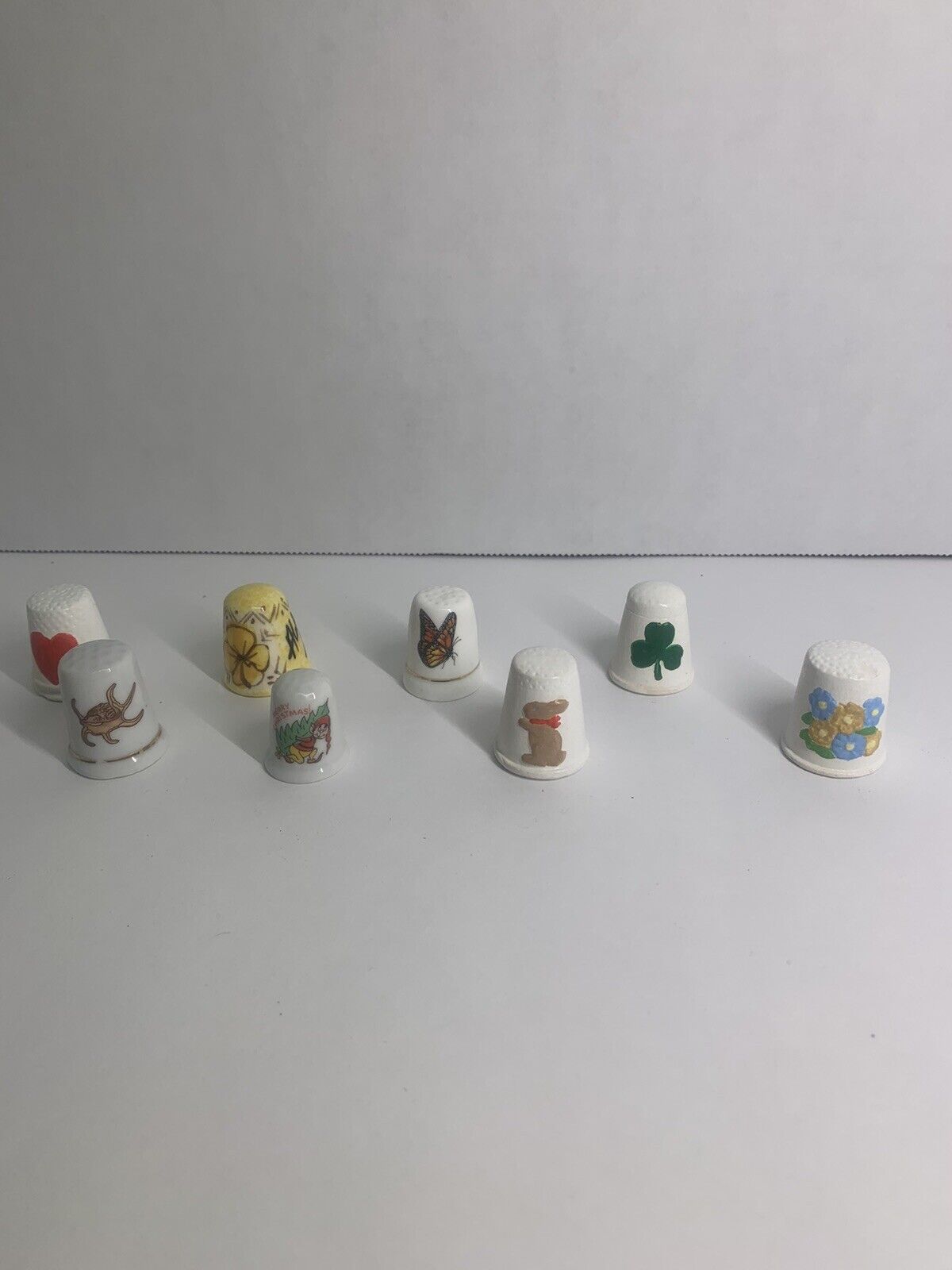 Set of 8 Vintage Thimbles Collectibles Hand painted