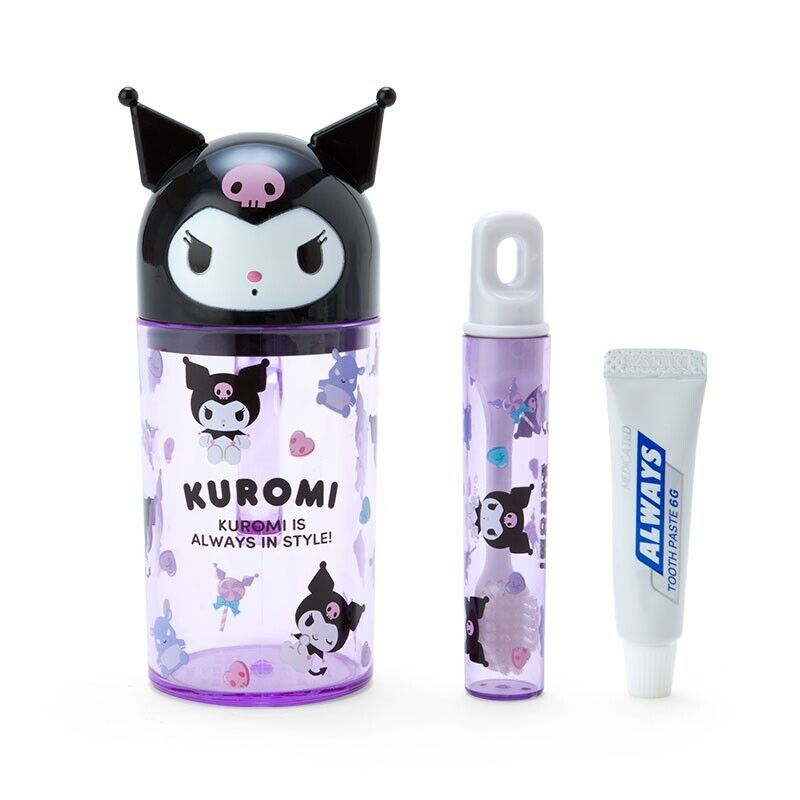 KUROMI My Melody Toothbrush set with cup Sanrio Kawaii 2024 NEW