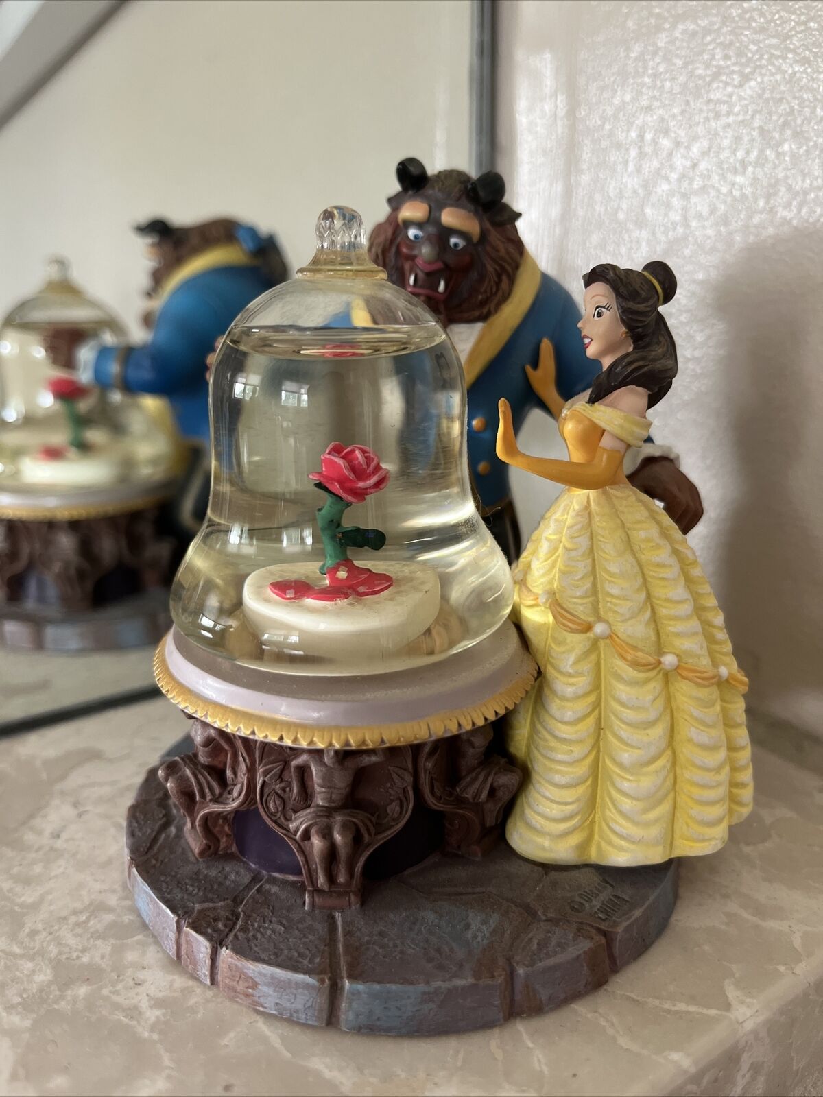 Walt Disney Parks \'Beauty & The Beast\' Water Orb With Rose Vintage 1991