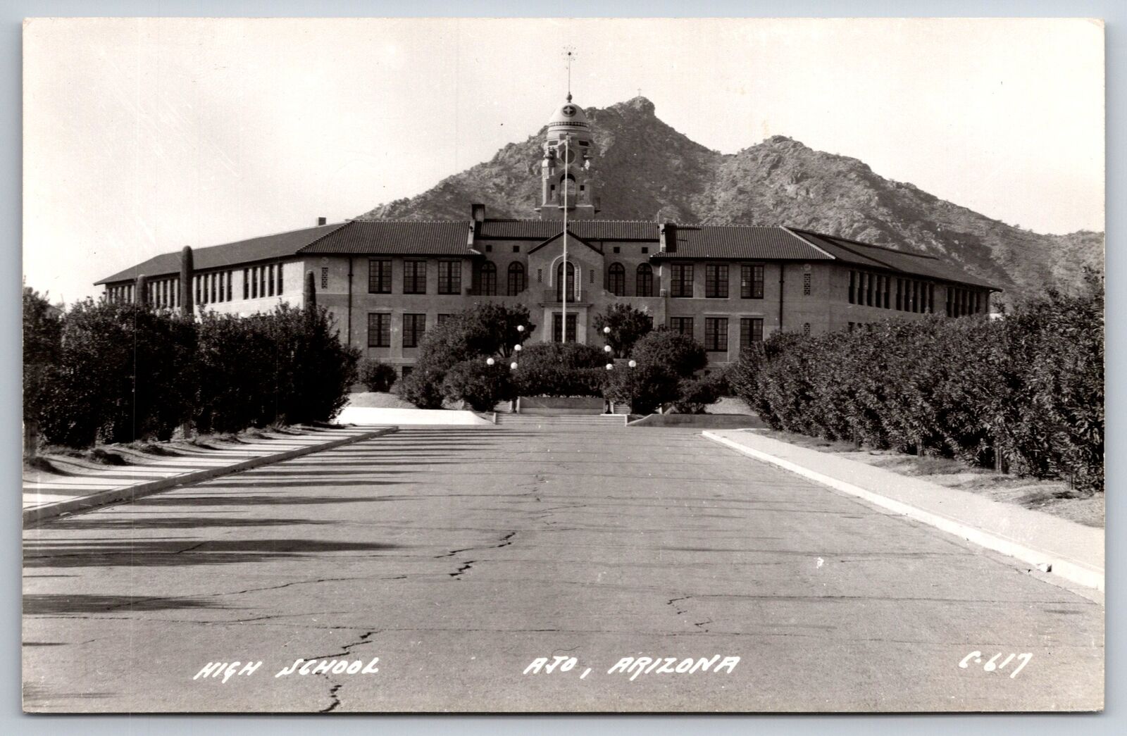 Ajo Arizona~High School Building~1940s RPPC