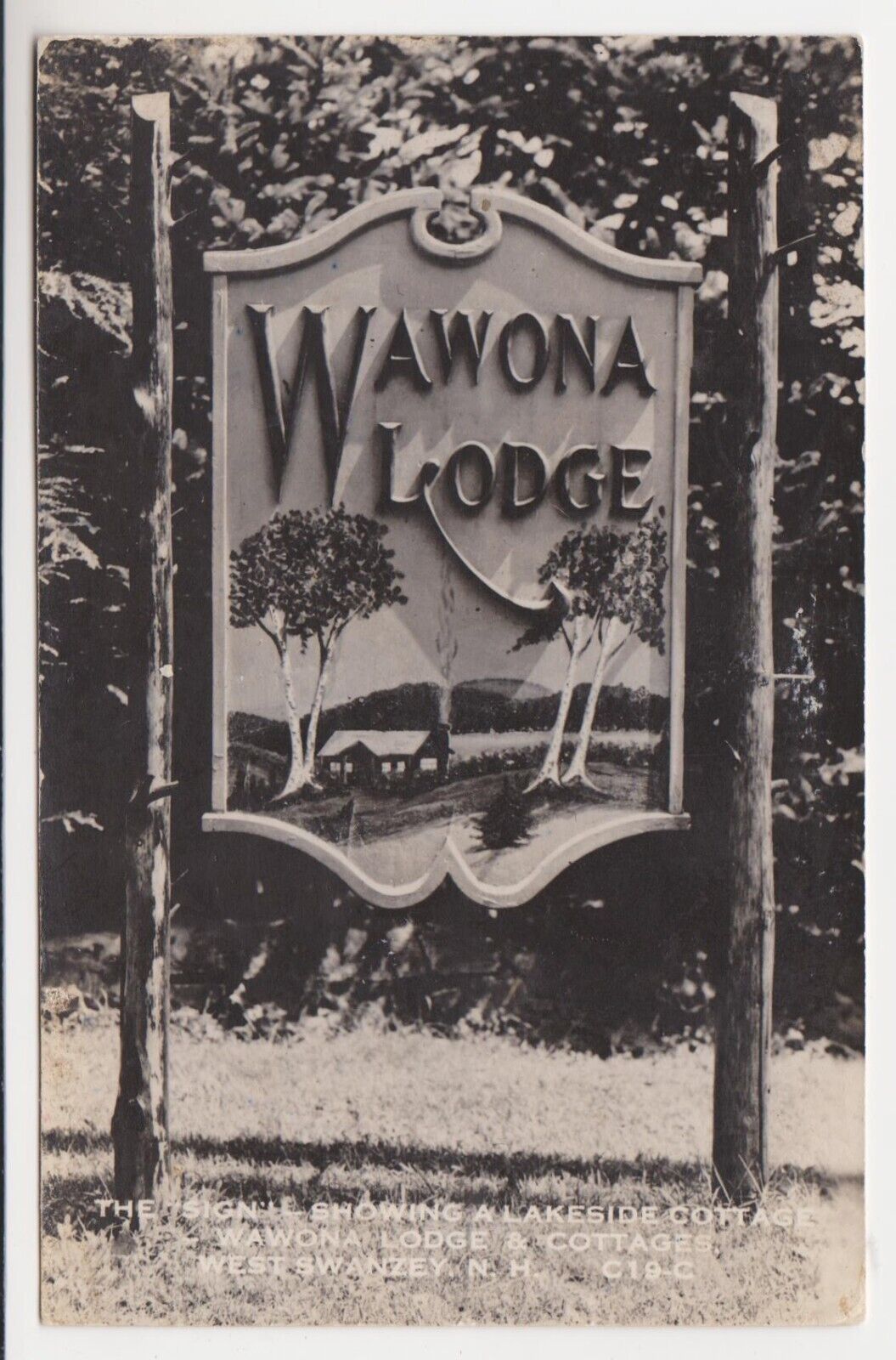 WAWONA LODGE & COTTAGES, WEST SWANZEY, NEW HAMPSHIRE – 1950s Postcard