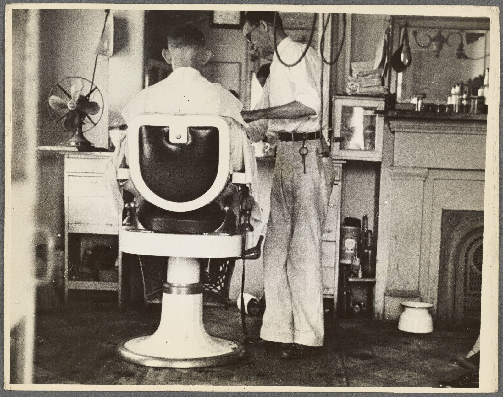 Old 8X10 Photo, 1930's Barber shop. New Orleans, Louisiana 5316862